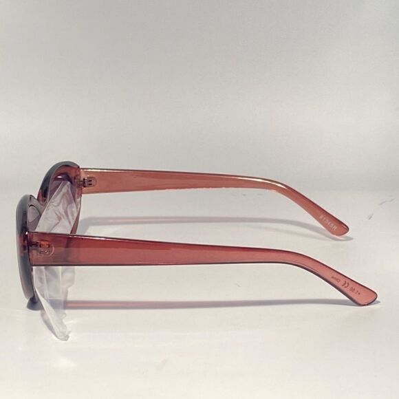 0833 Reading Sunglasses 1.50 Clear Cranberry Sweetheart Frames Purple Lenses NWT main image 4